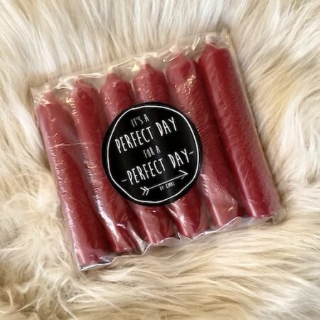 Dinerkaarsjes rood (set van 6 stuks)