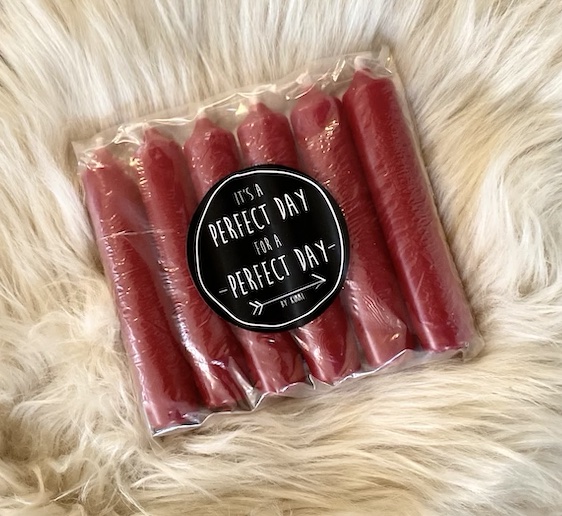 Dinerkaarsjes rood (set van 6 stuks)