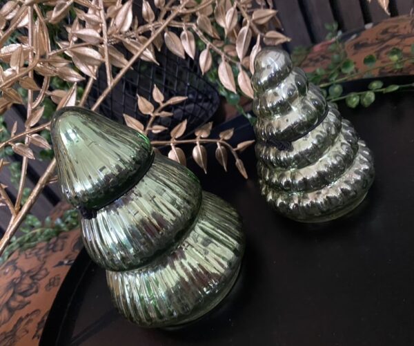 Kerstdecoratie kerstboom set van 2 stuks