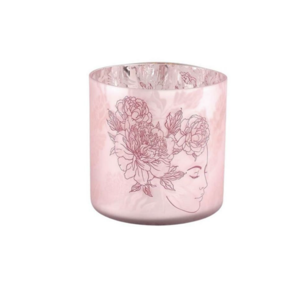 PTMD theelichthouder roze 10 cm