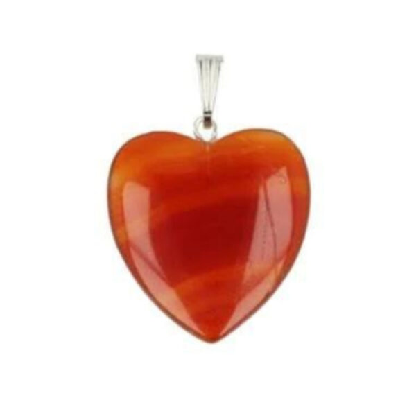 Edelstenen hanger Carneool met zilver ketting