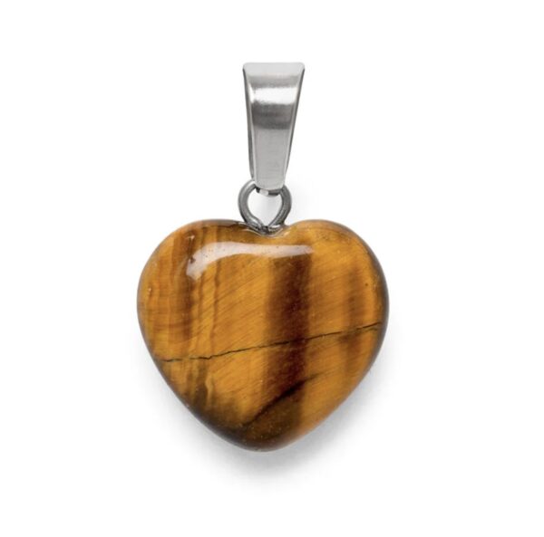 Edelstenen hanger Tijgeroog met zilver ketting